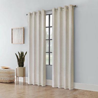 Ashcroft Light-Filtering Grommet Top Single Curtain Panel