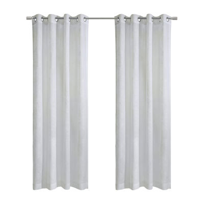 Diamante Embroidered Sheer Grommet Top Single Curtain Panel