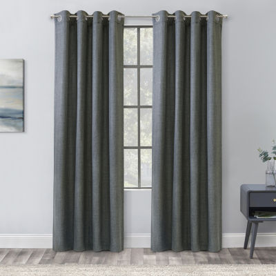 Sanders Light-Filtering Grommet Top Single Curtain Panel