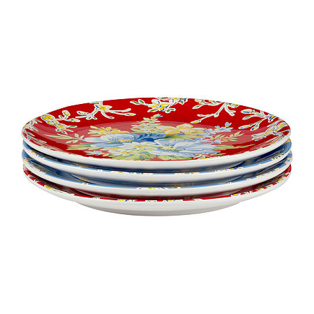 Certified International Blossom 4-pc. Earthenware Dinner Plate, One Size, Red