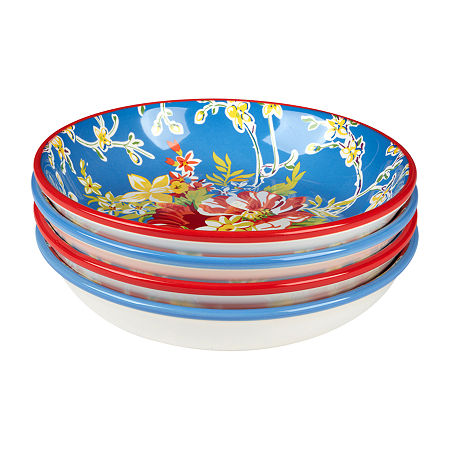 Certified International Blossom 4-pc. Earthenware Soup Bowl, One Size, Red