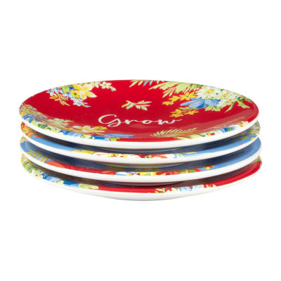 Certified International Blossom 4-pc. Earthenware Appetizer Plate