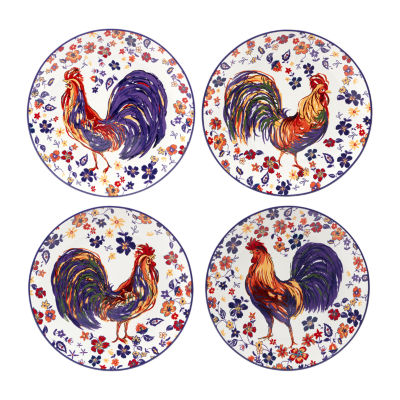 Certified International Morning Rooster 4-pc. Earthenware Dinner Plate