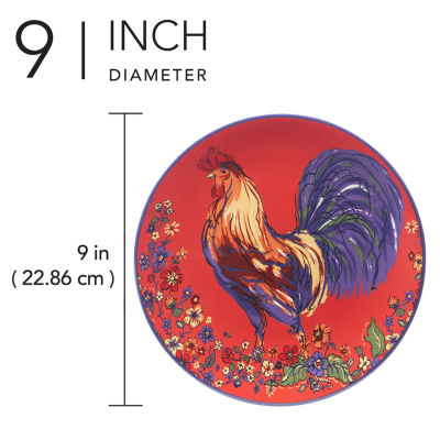 Certified International Morning Rooster 4-pc. Earthenware Salad Plate