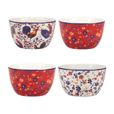 Certified International Morning Rooster 4-pc. Earthenware Ice Cream Bowl