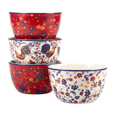 Certified International Morning Rooster 4-pc. Earthenware Ice Cream Bowl