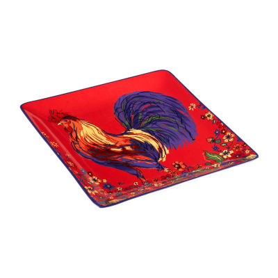 Certified International Morning Rooster Serving Platter