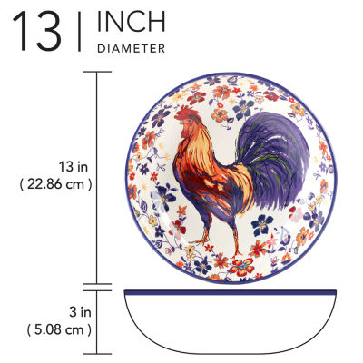 Certified International Morning Rooster Serving Bowl