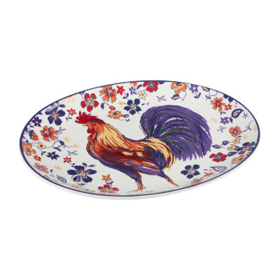 Certified International Morning Rooster Serving Platter