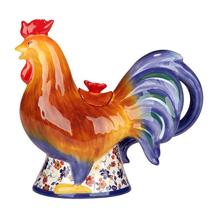 Certified International Morning Rooster Teapot, One Size, White