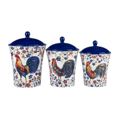 Certified International Morning Rooster 3-pc. Canister