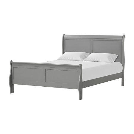 Burkhart Wood Sleigh Bed, One Size, Gray