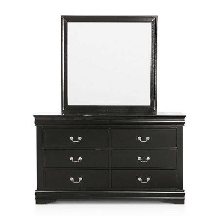 Burkhart 6-Drawer Dresser, One Size, Black