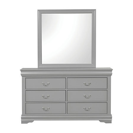 Burkhart 6-Drawer Dresser, One Size, Gray