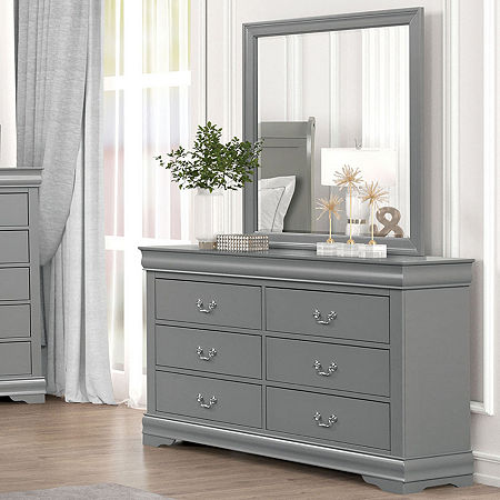 Burkhart 6-Drawer Dresser, One Size, Gray