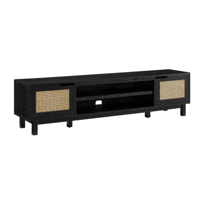 70" 2 Door Rattan TV Stand