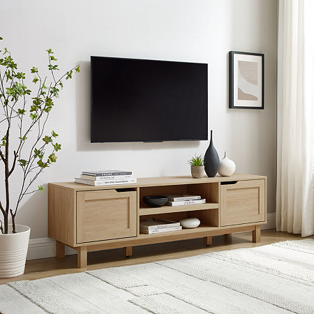 58 2 Door TV Stand, One Size, Beige