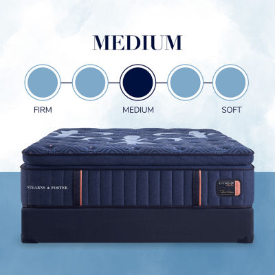 Stearns & Foster 16" Luxury Estate Medium Euro Pillow Top - Mattress + Box Spring