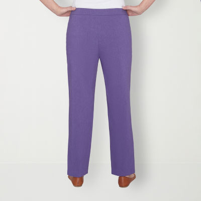 Alfred Dunner Charm School Womens Straight Pull-On Pants