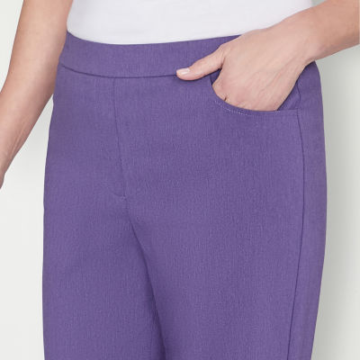 Alfred Dunner Charm School Womens Straight Pull-On Pants