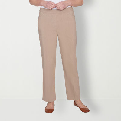 Alfred Dunner Charm School Womens Straight Pull-On Pants