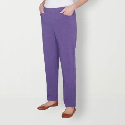 Alfred Dunner Charm School Womens Straight Pull-On Pants