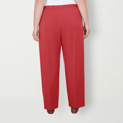 Alfred Dunner-Plus Short Sedona Sky Womens Mid Rise Straight Pull-On Pants