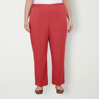 Alfred Dunner-Plus Short Sedona Sky Womens Mid Rise Straight Pull-On Pants