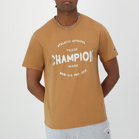 Champion Mens Crew Neck Short Sleeve Graphic T-Shirt, X-large, Brown