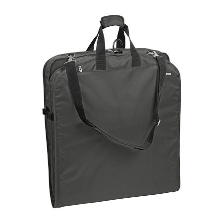 WallyBags 42" Premium Travel Garment Bag With Shoulder Strap, Two Large Pockets And Printed Lining, One Size, Gray