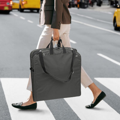 WallyBags 52" Premium Travel Garment Bag With Shoulder Strap, Two Large Pockets And Printed Lining