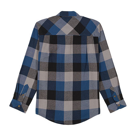 Quiksilver Big Boys Long Sleeve Flannel Shirt, Large (14-16), Blue