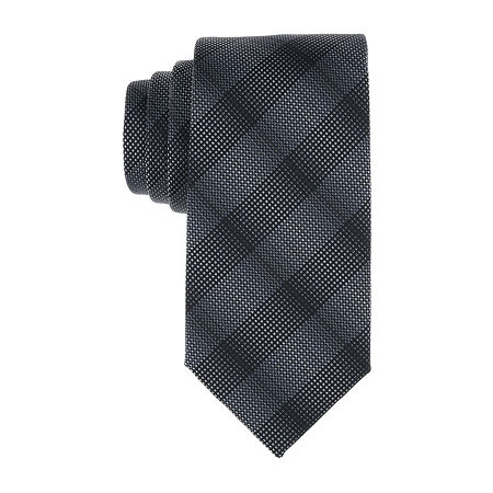 Collection By Michael Strahan Rogen Plaid Tie, One Size, Black