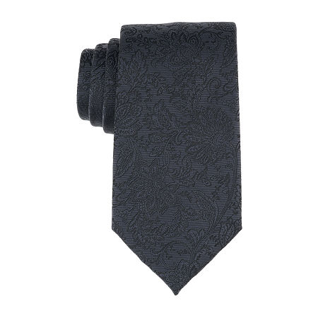 Stafford Rogers Floral Tie, One Size, Black