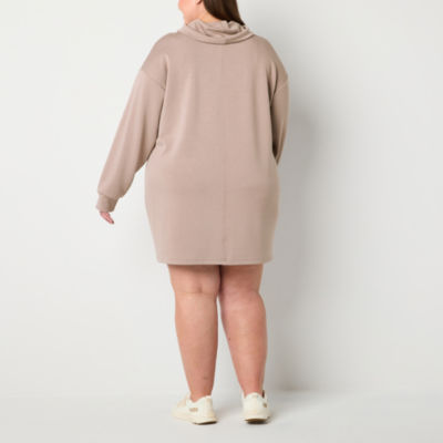 Stylus Womens Long Sleeve Sweatshirt Dress-Plus