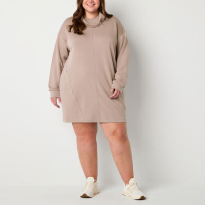 Stylus Womens Long Sleeve Sweatshirt Dress-Plus