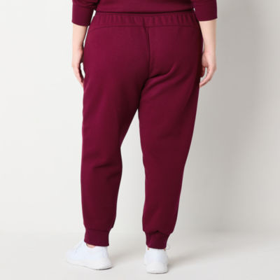 Xersion Womens Super Soft Fleece Mid Rise Plus Jogger Pant