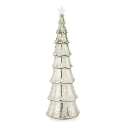 North Pole Trading Co. 18in Silver Mercury Glass Tree Christmas Tabletop Decor