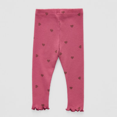 Okie Dokie Baby Girls Waffle Knit Full Length Leggings