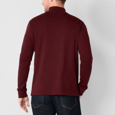 St. John's Bay Interlock Mens Long Sleeve Mock Neck Top