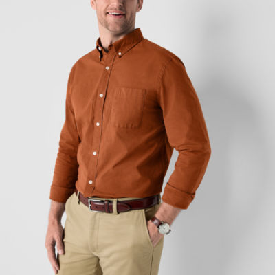 St. John's Bay Stretch Poplin Mens Classic Fit Long Sleeve Button-Down Shirt