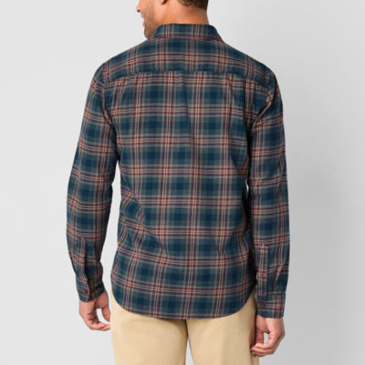 mutual weave Mens Regular Fit Long Sleeve Flannel Shirt