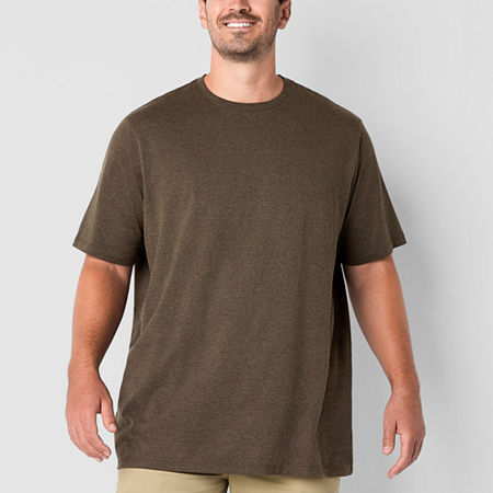 St. John's Bay Super Soft Big and Tall Mens Crew Neck Short Sleeve T-Shirt, 2x-large, Brown