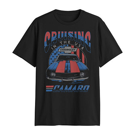 Camaro Mens Crew Neck Short Sleeve Regular Fit Big and Tall Graphic T-Shirt, 3x-large, Black
