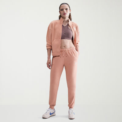 Nike Club Womens Drawstring Waist Cuffed Mid Rise Fleece Active Jogger Pant
