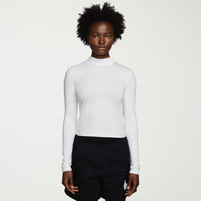 Nike Womens Mock Neck Long Sleeve Active T-Shirt