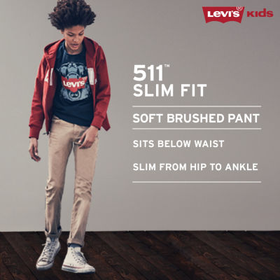 Levi's® Sueded Big Kid Boys Adjustable Waist 511™ Slim Fit Pant