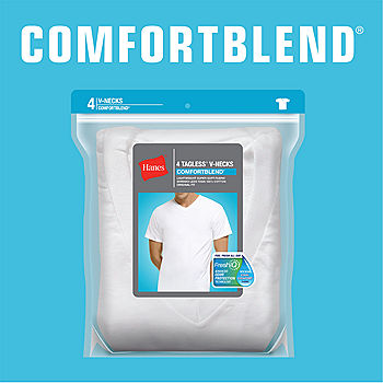 ComfortBlend Slim Fit Crew T-Shirts - 4 Pack by Hanes