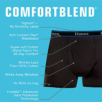 Hanes Men's ComfortBlend® FreshIQ™ ComfortFlex® Waistband Boxer Brief  4-Pack-JCPenney, Color: Assorted