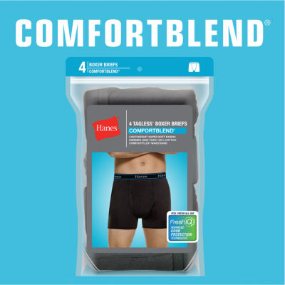 Hanes Men's ComfortBlend® FreshIQ™ ComfortFlex® Waistband Boxer Brief 4-Pack